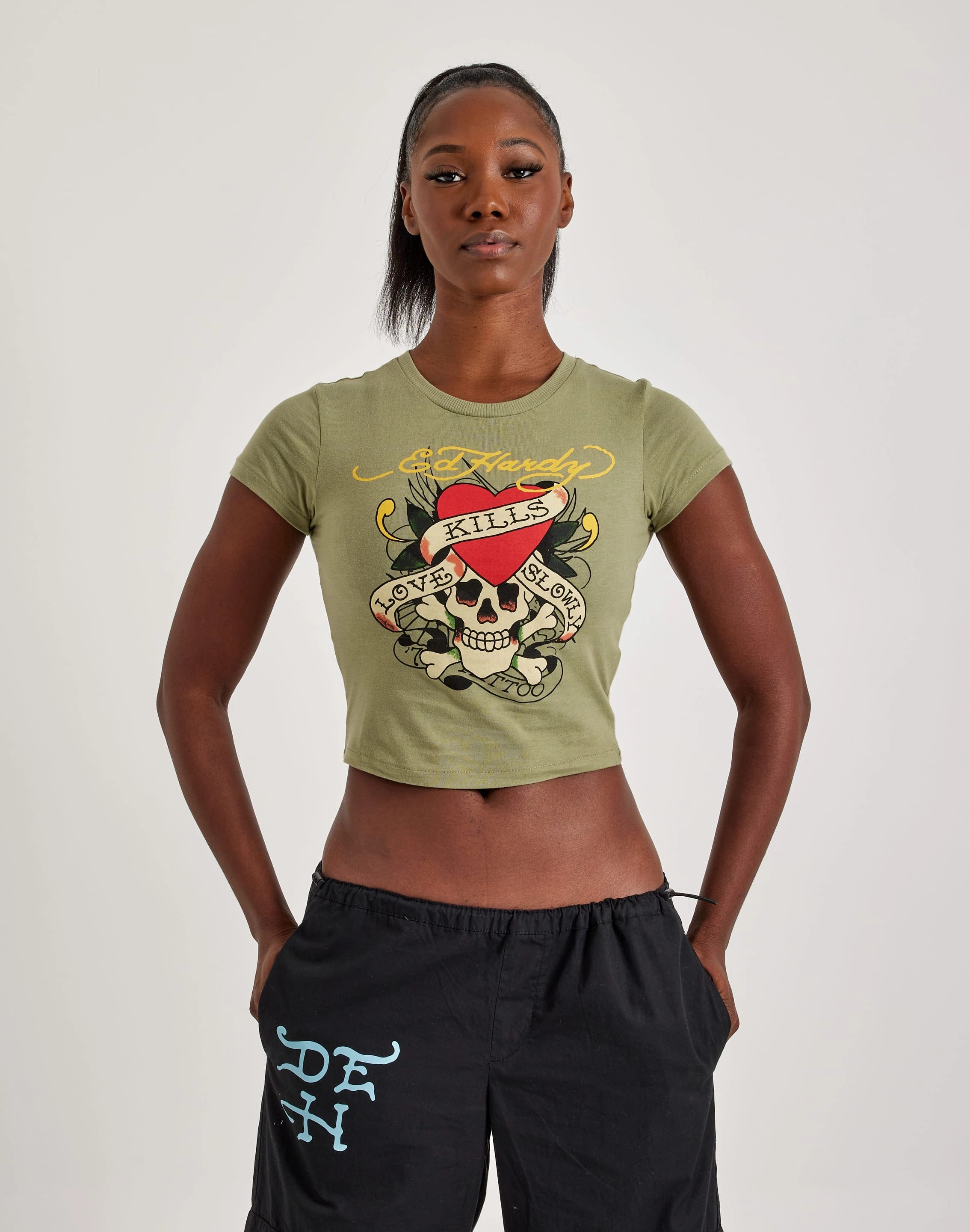 Fashion catalog Ed Hardy Love Kills Slowly Skull Baby Tee Fashion influencers' recommendations