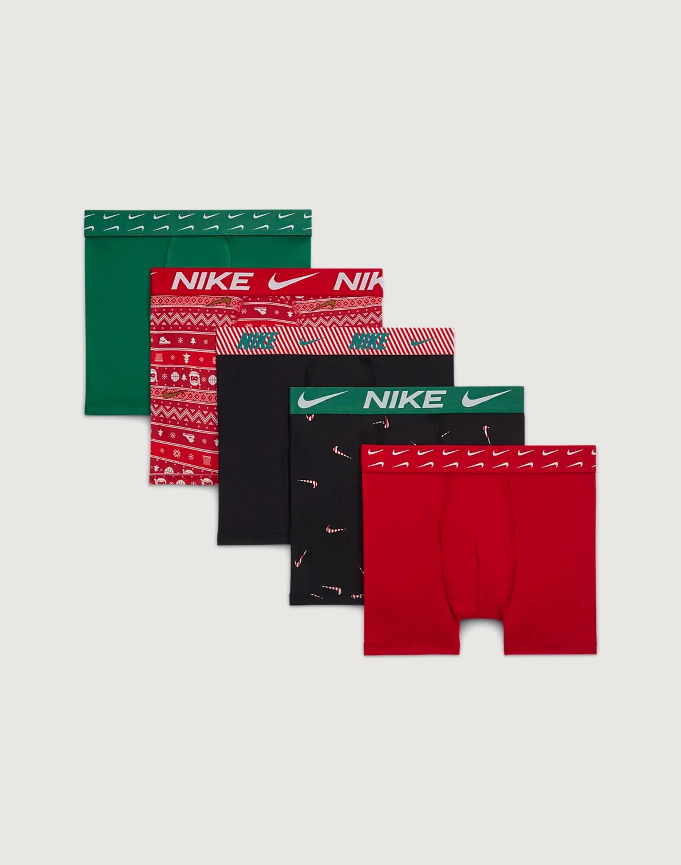 Nike Dri-FIT Holiday Boxer Briefs 5-Pack Grade-School Affordable fashion Budget - friendly fashion