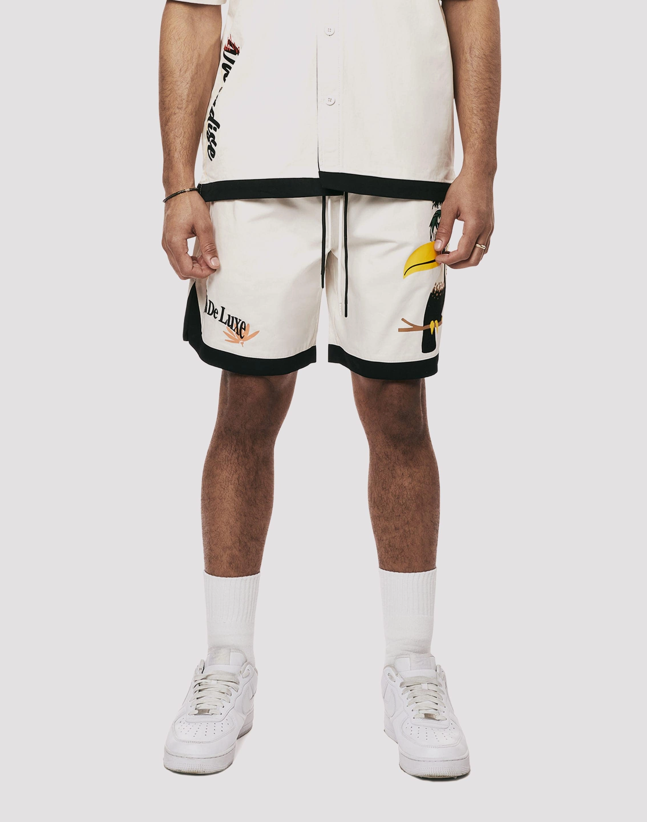 Grindhouse Parrot Resort Twill Chalk Short Clothing prices Organic fashion products
