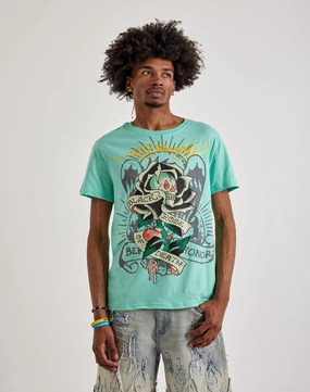 Fashion labels Ed Hardy  Black Rose Rhinestone Short Sleeve Tee Apparel finds