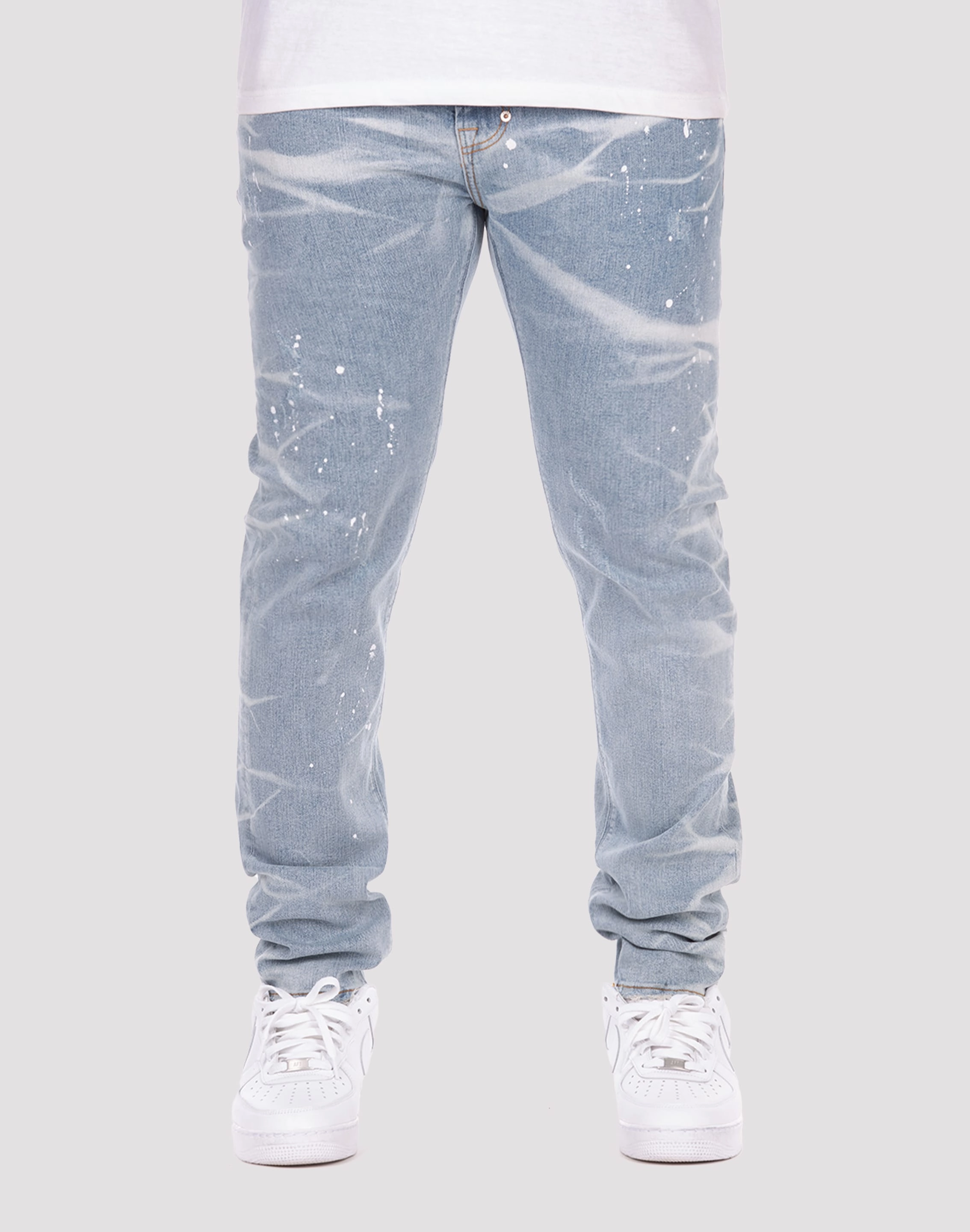 Fashion museums Akoo Heron Slim Fit Blue Jeans Printed fashion