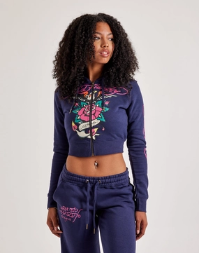 Fashion rental Ed Hardy Eagle Rose Full-Zip Fleece Hoodie Fashion history