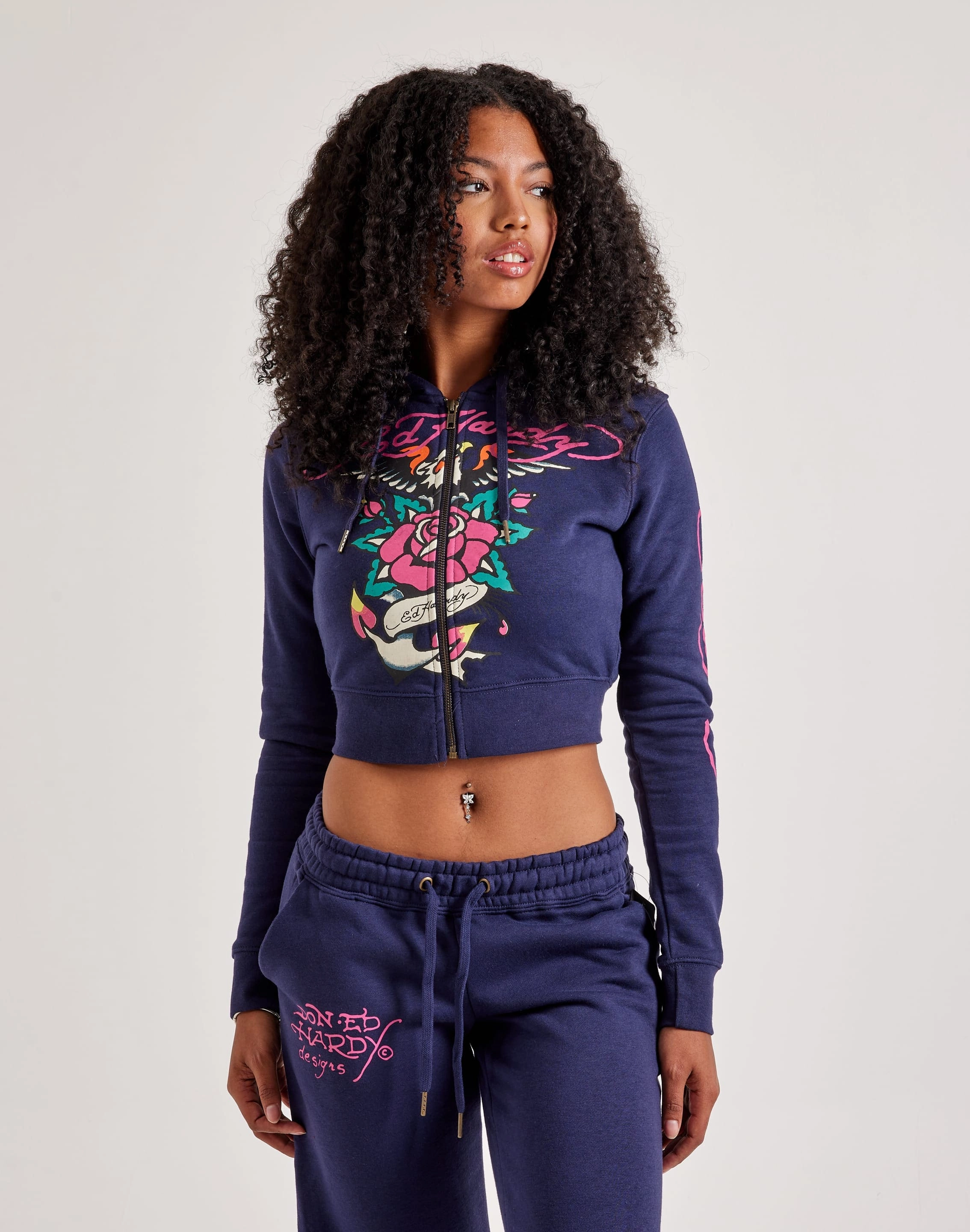 Fashion rental Ed Hardy Eagle Rose Full-Zip Fleece Hoodie Fashion history