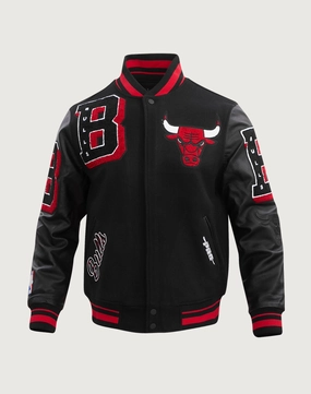 Fashion storage (wardrobes, hangers, etc.) Pro Standard Chicago Bulls Mashup Rib Wool Varsity Jacket Wool - sourced fashion