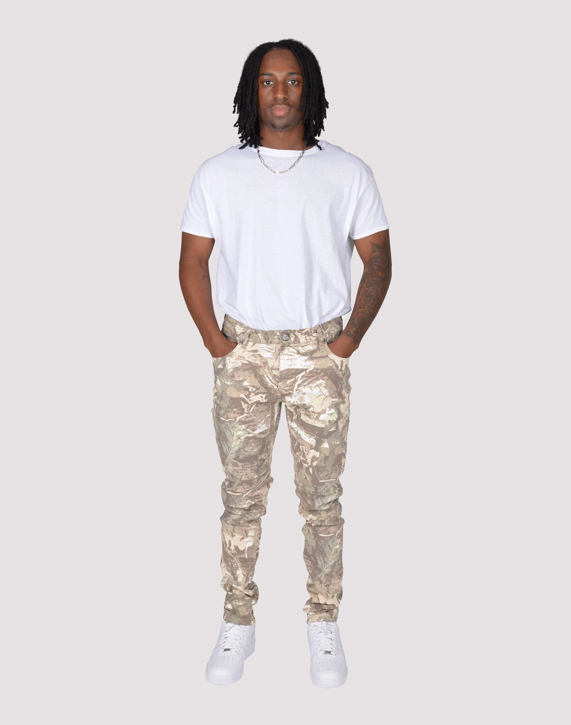 Fashion subscription services Grindhouse Washed Camo Denim Jeans Linen - crafted fashion