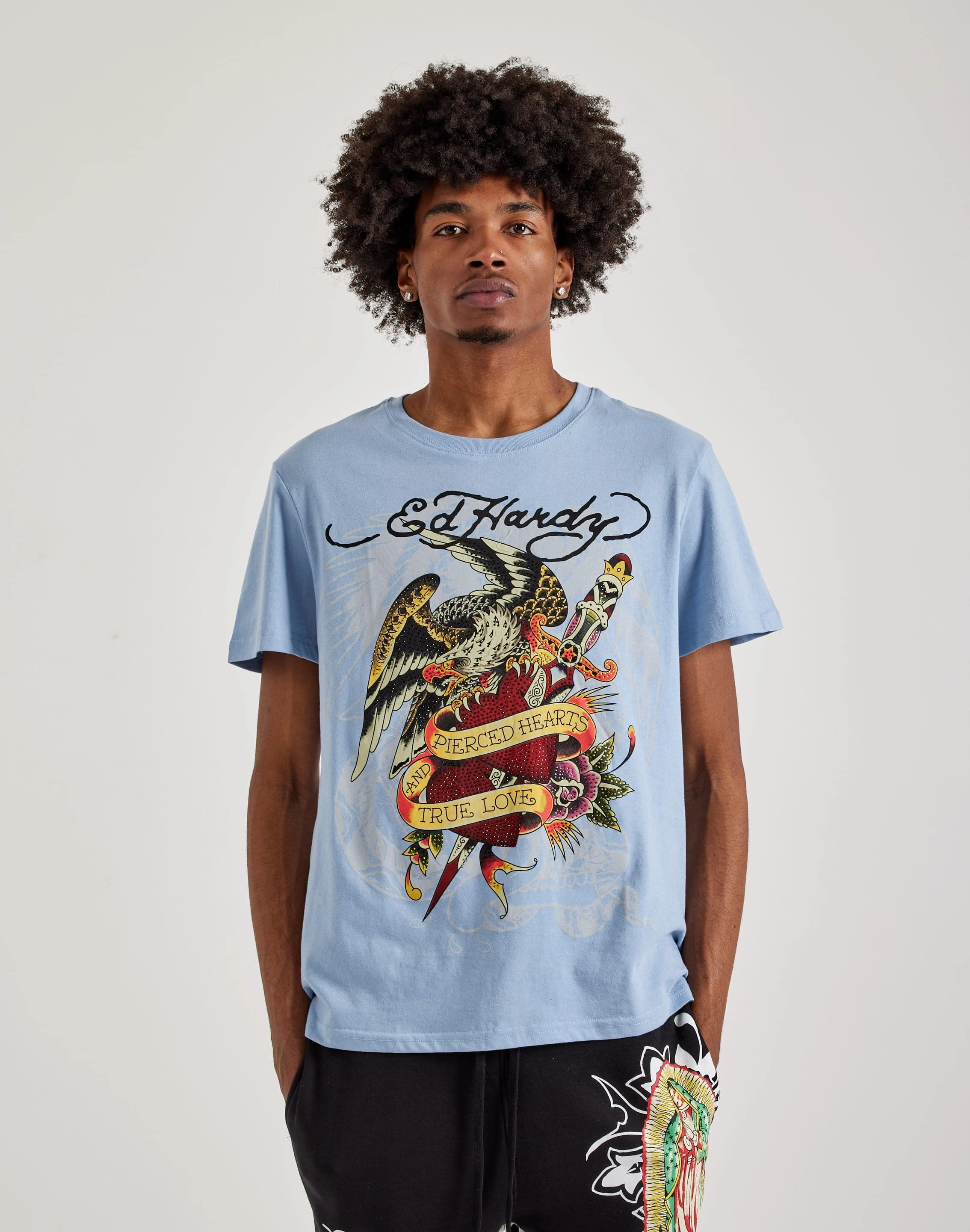 Fashionable options Ed Hardy Pierced Eagle Rhinestone Tee Fashion customization