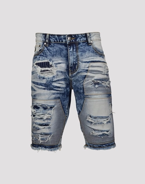 Fashionable options Grindhouse Rip N Repair Stitched Blue Short Budget - friendly fashion