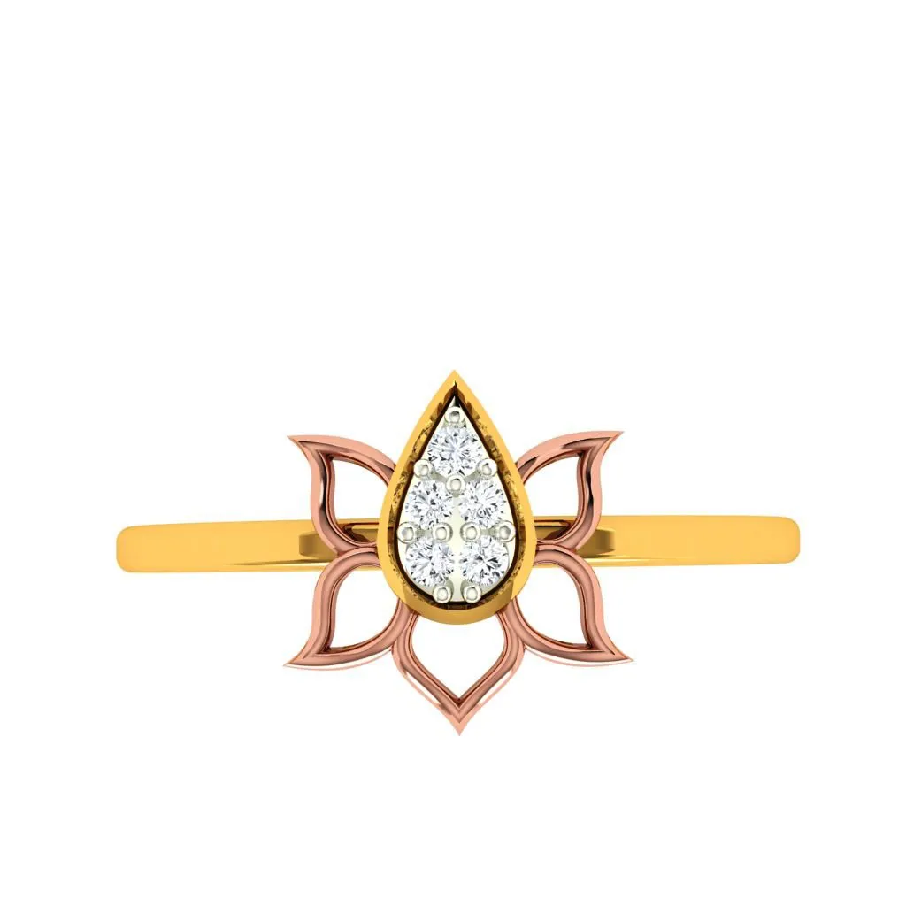 Floral Craft Petals Bloom Aesthetic 18KT Gold Ring