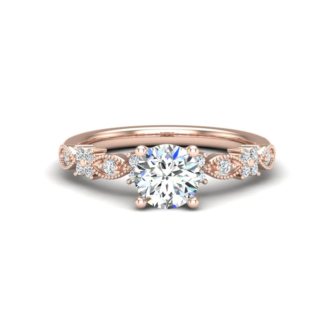Floral Diamond Engagement Ring 1.30 ct. tw