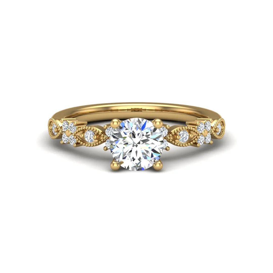 Floral Diamond Engagement Ring 1.30 ct. tw