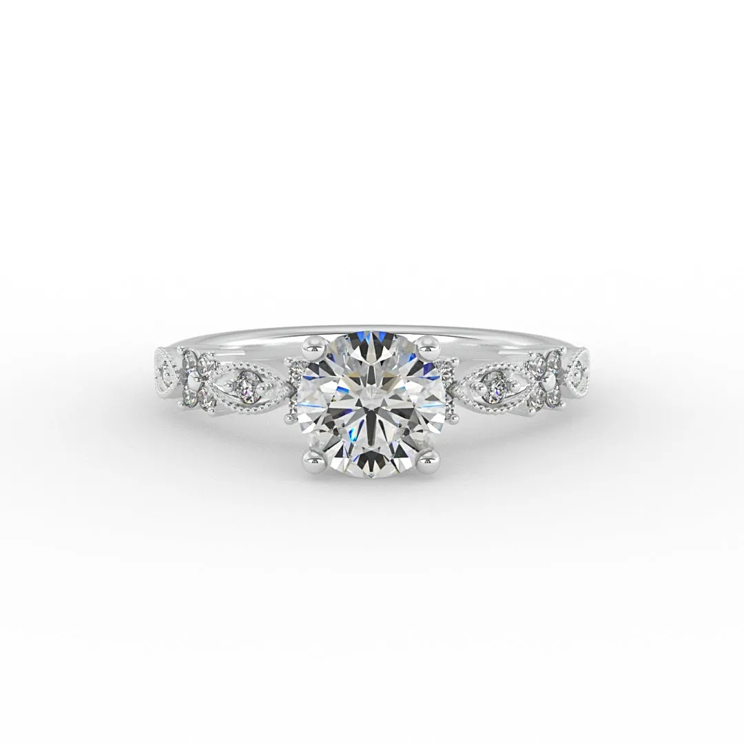 Floral Diamond Engagement Ring 1.30 ct. tw
