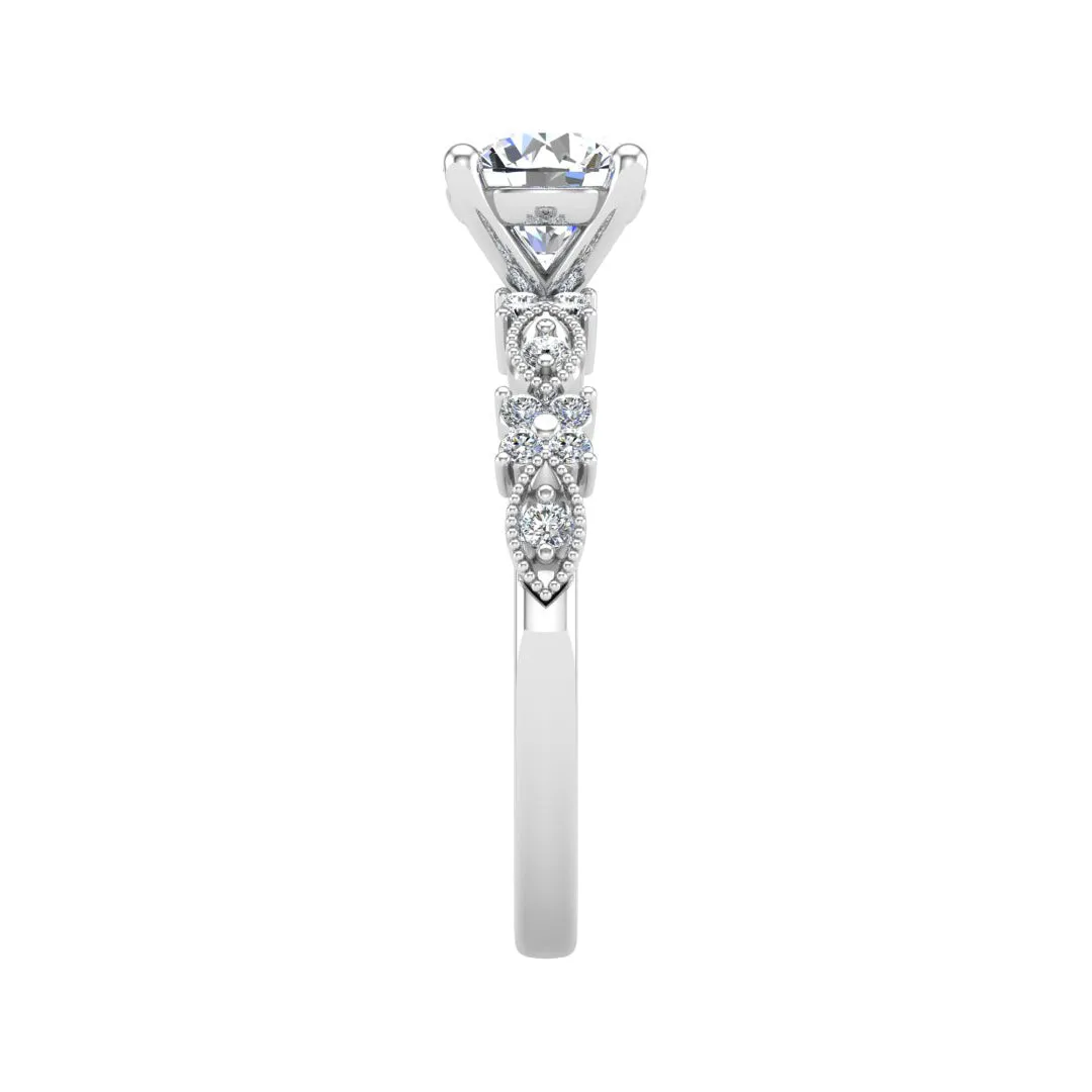 Floral Diamond Engagement Ring 1.30 ct. tw