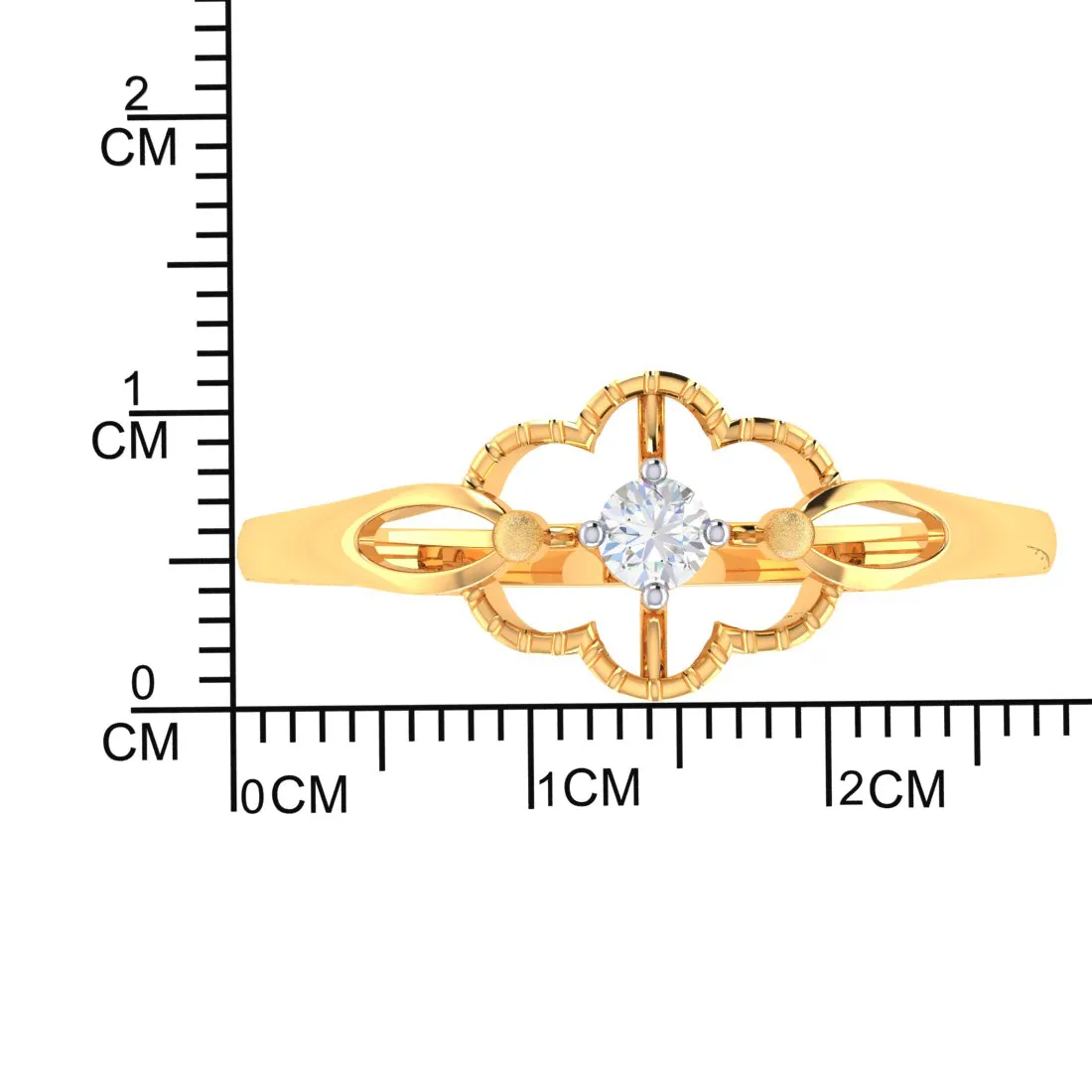 Flower Shape One Diamond Ring
