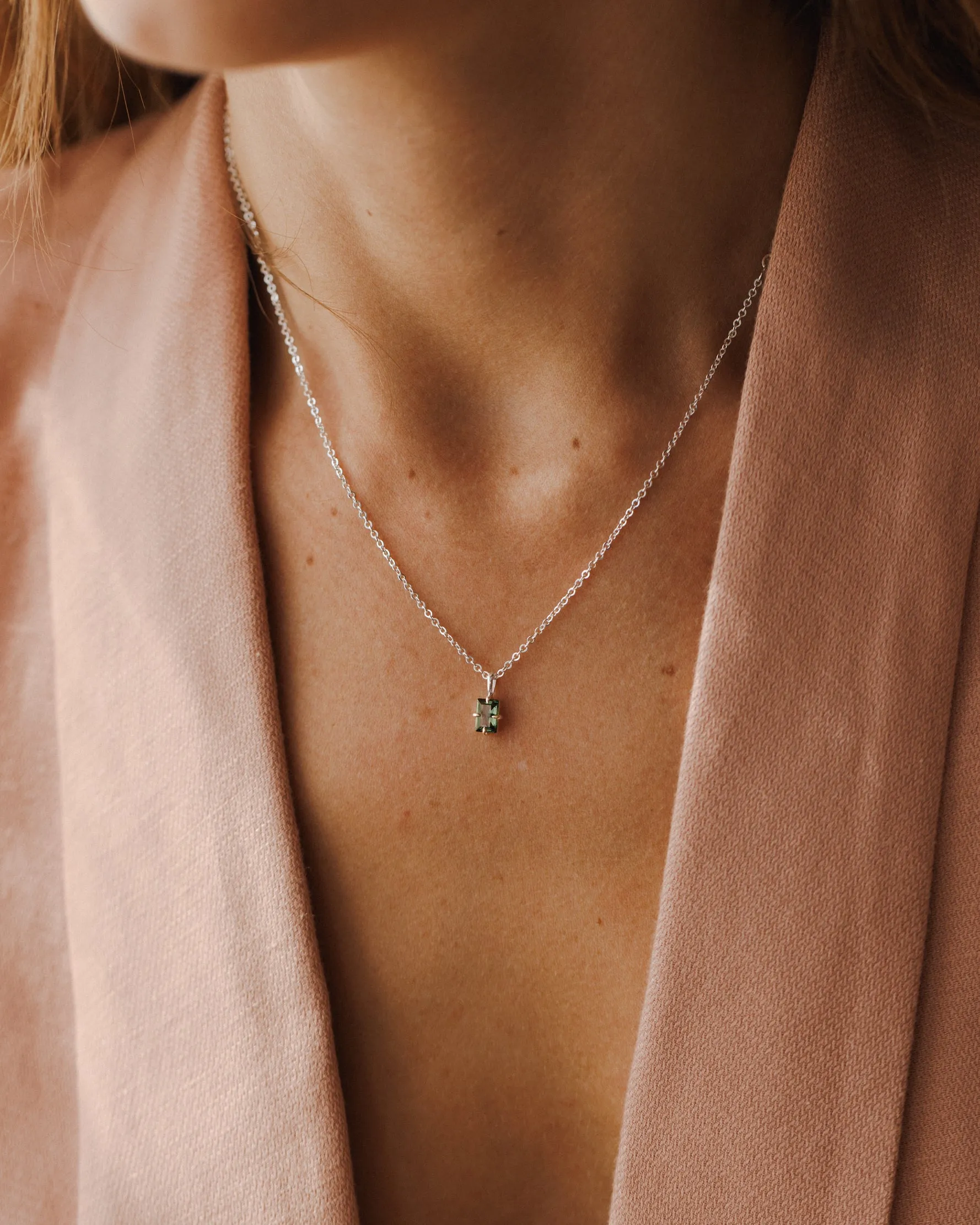 Forest Emerald Grand Baguette Necklace