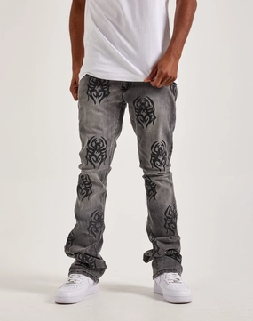 Formal wear selections Smoke Rise Rhinestone Spider Stacked Denim Jeans Comfortable apparel