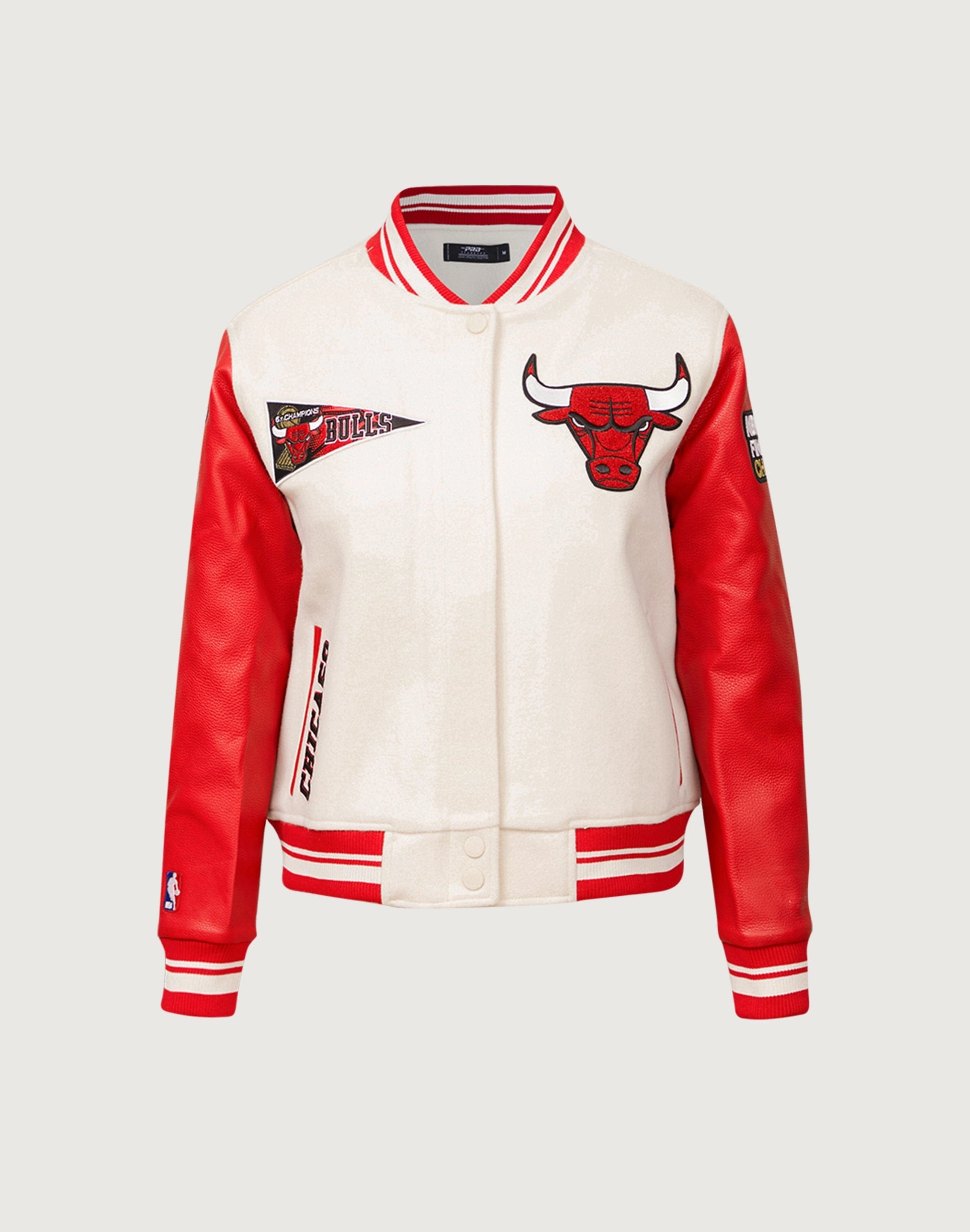 Free shipping offers Pro Standard Chicago Bulls Retro Classic Rib Wool Varsity Jacket Business casual wear