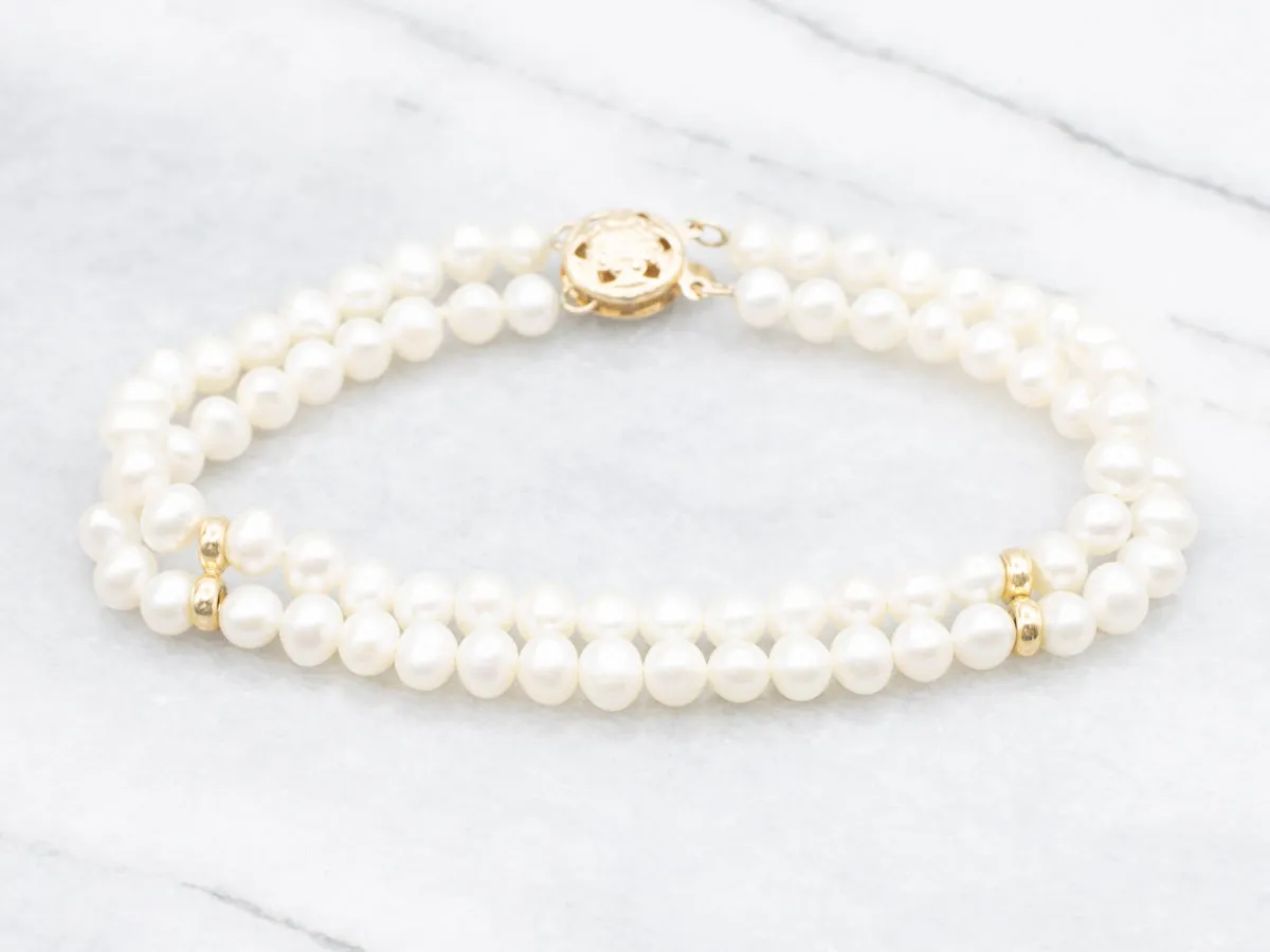 Freshwater Pearl Double Strand Bracelet
