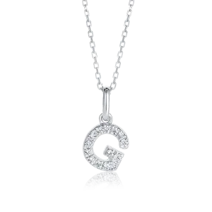 G Letter Pendant White Gold