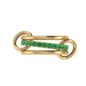 Gemstone Interlocking Ring in Yellow Gold