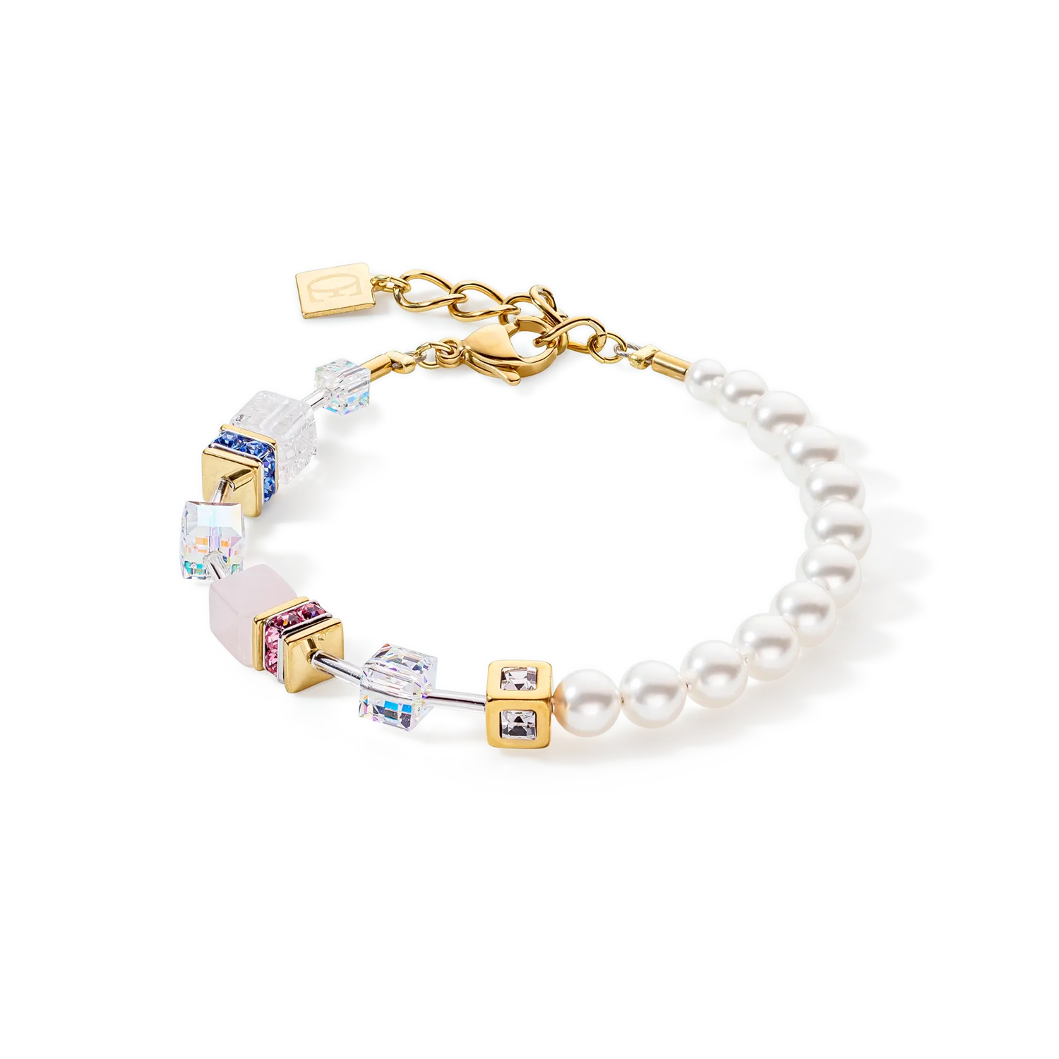GeoCUBE? Precious Fusion Pearls bracelet multicolour pastel