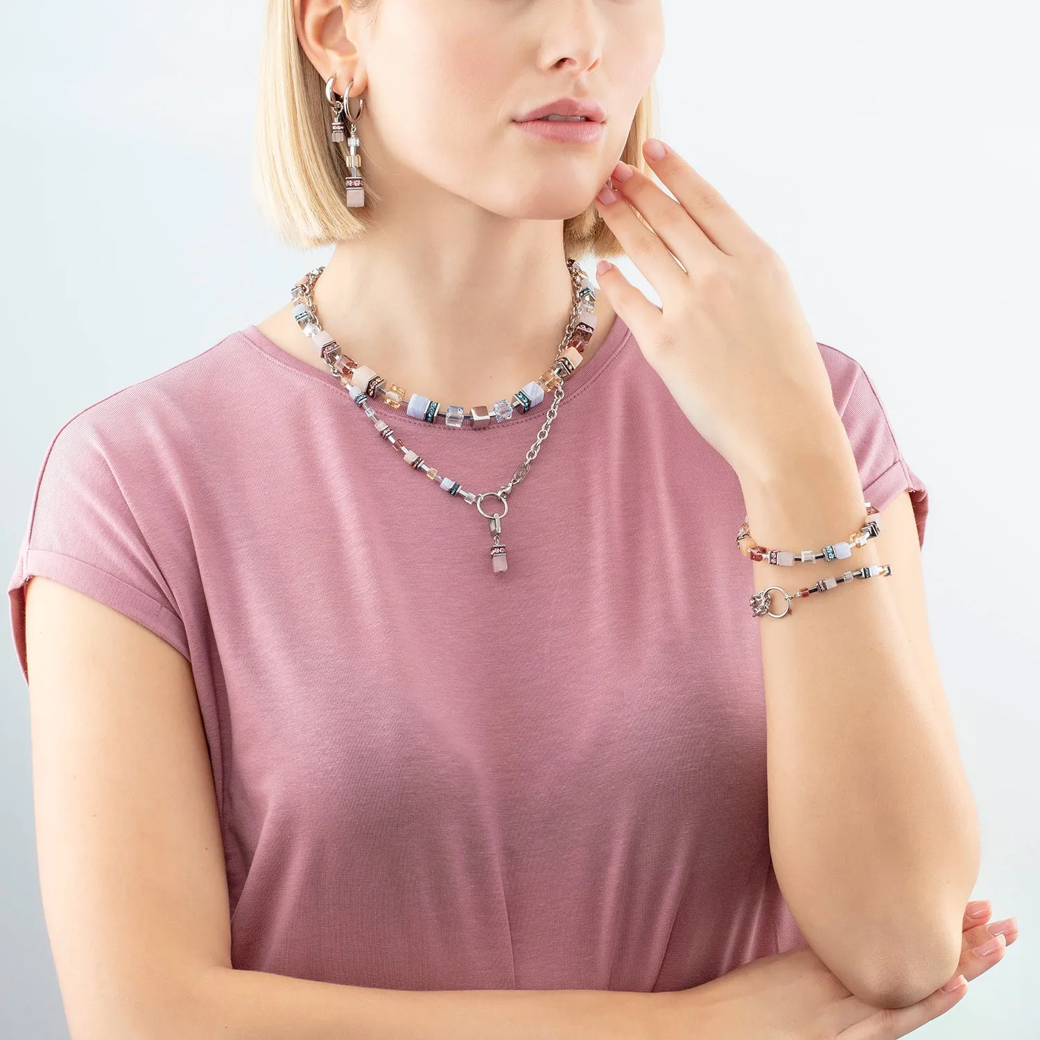 GeoCUBE? Precious Statement bracelet silver-pastel