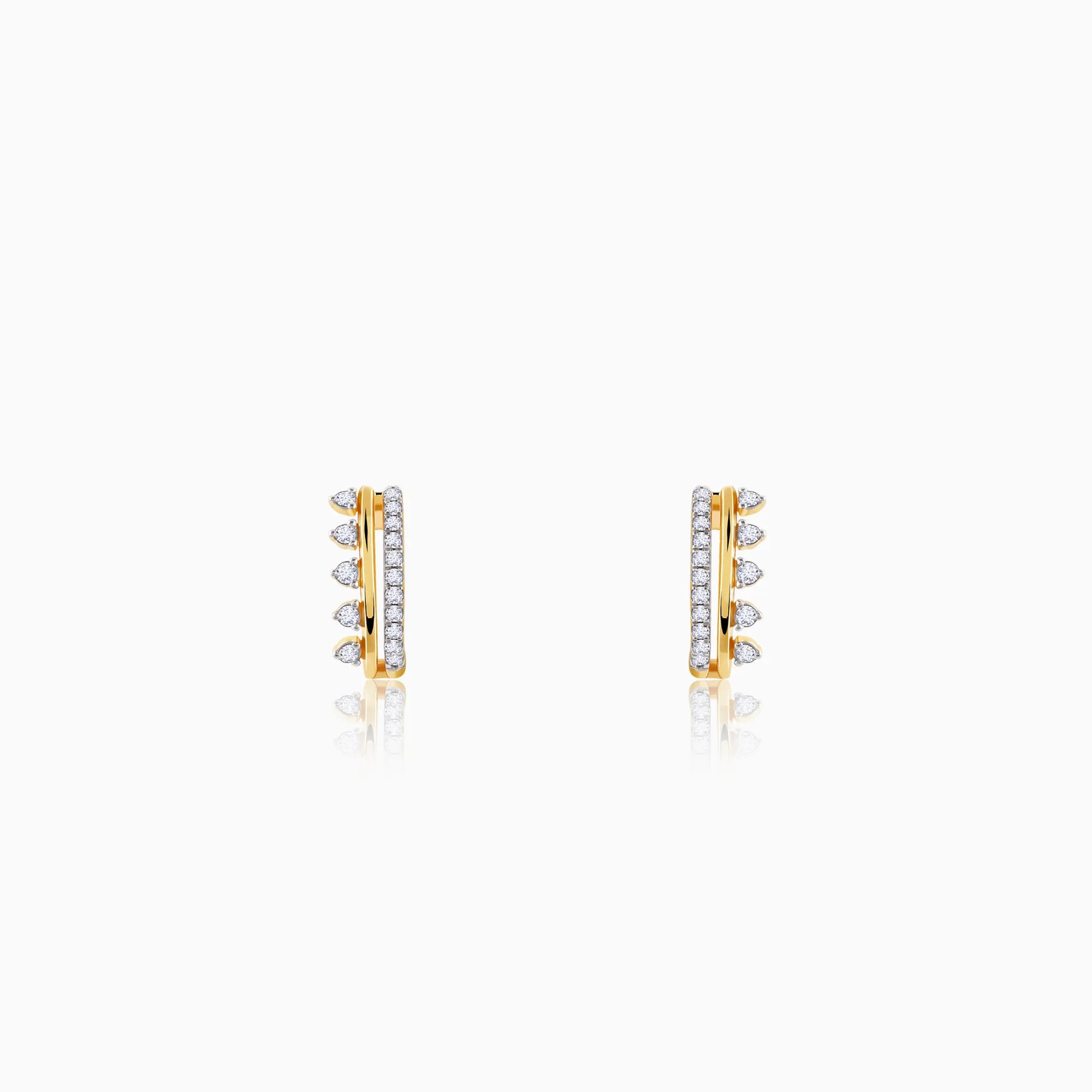 Gold Glitter Bomb Diamond Earrings