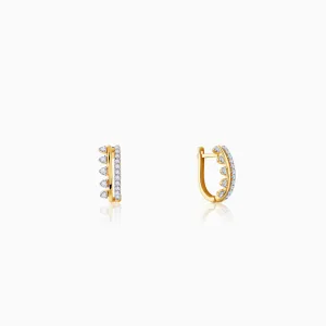 Gold Glitter Bomb Diamond Earrings