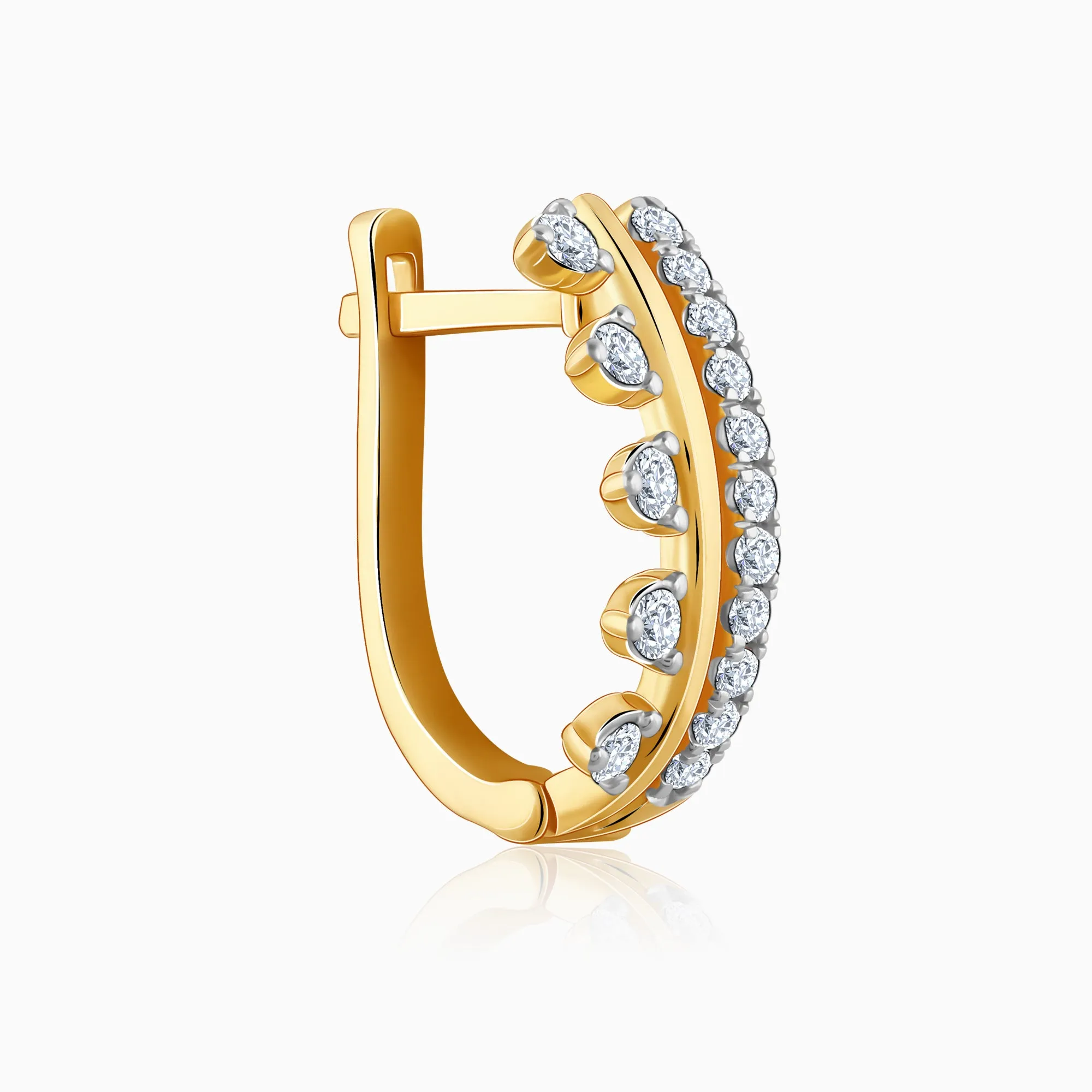 Gold Glitter Bomb Diamond Earrings