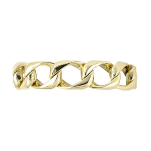 Gold Hollow Open Curb Link Bracelet