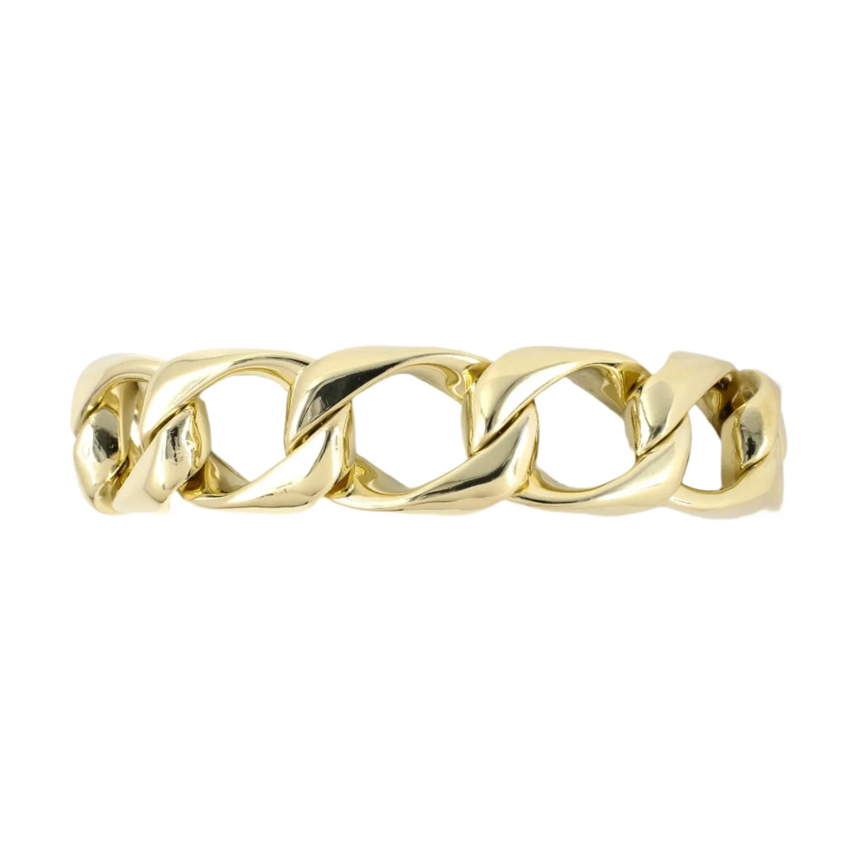 Gold Hollow Open Curb Link Bracelet