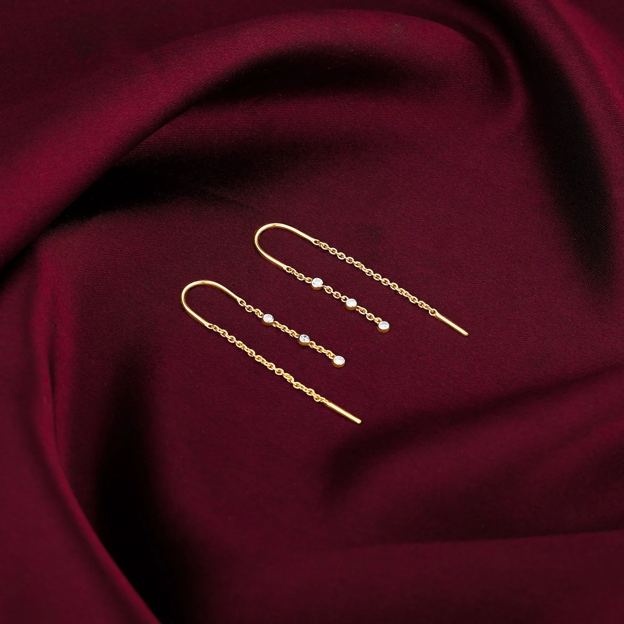 Gold Orion Diamond Sui Dhaga Earrings