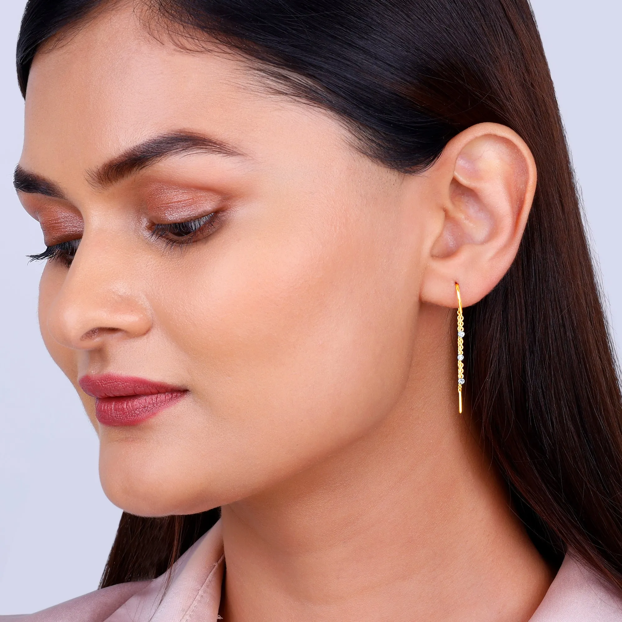 Gold Orion Diamond Sui Dhaga Earrings
