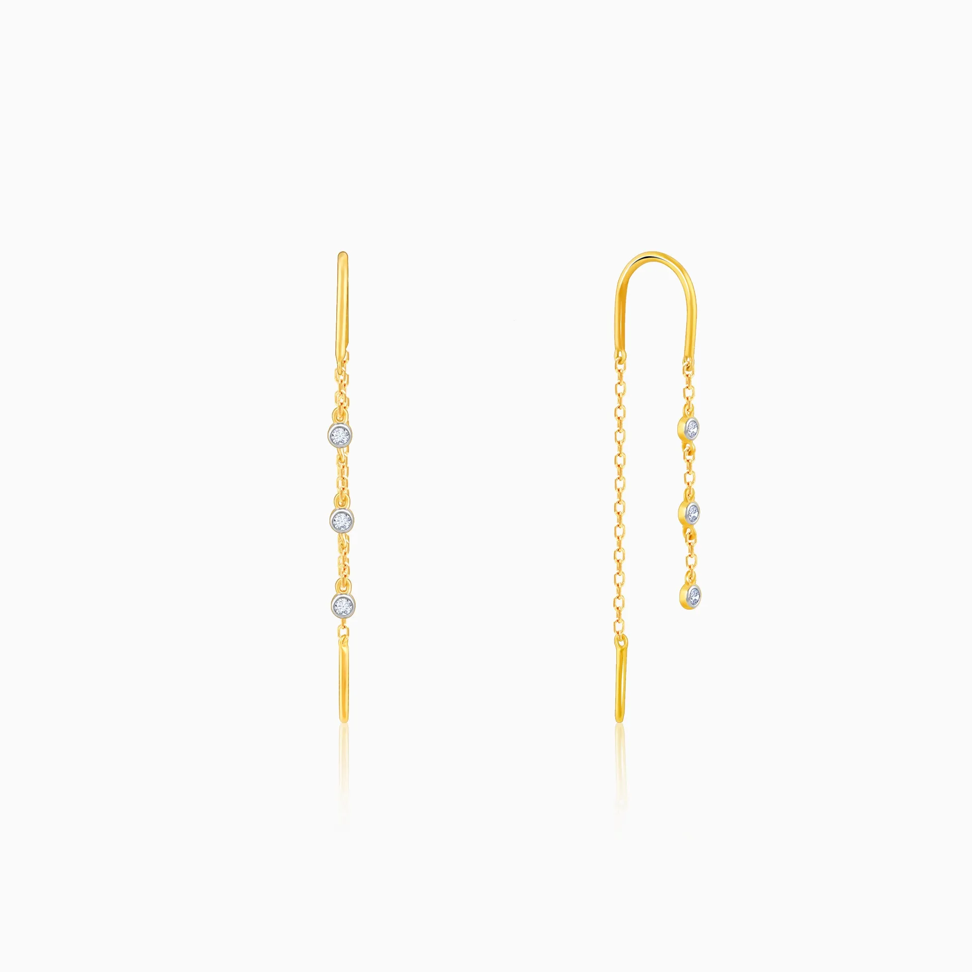 Gold Orion Diamond Sui Dhaga Earrings