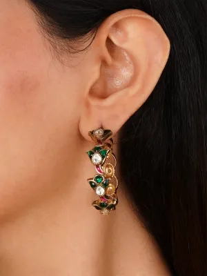 Gold Plated Faux Polki Earrings - PK-E114