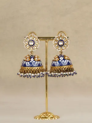 Gold Plated Jadau Kundan Earrings - ME1405