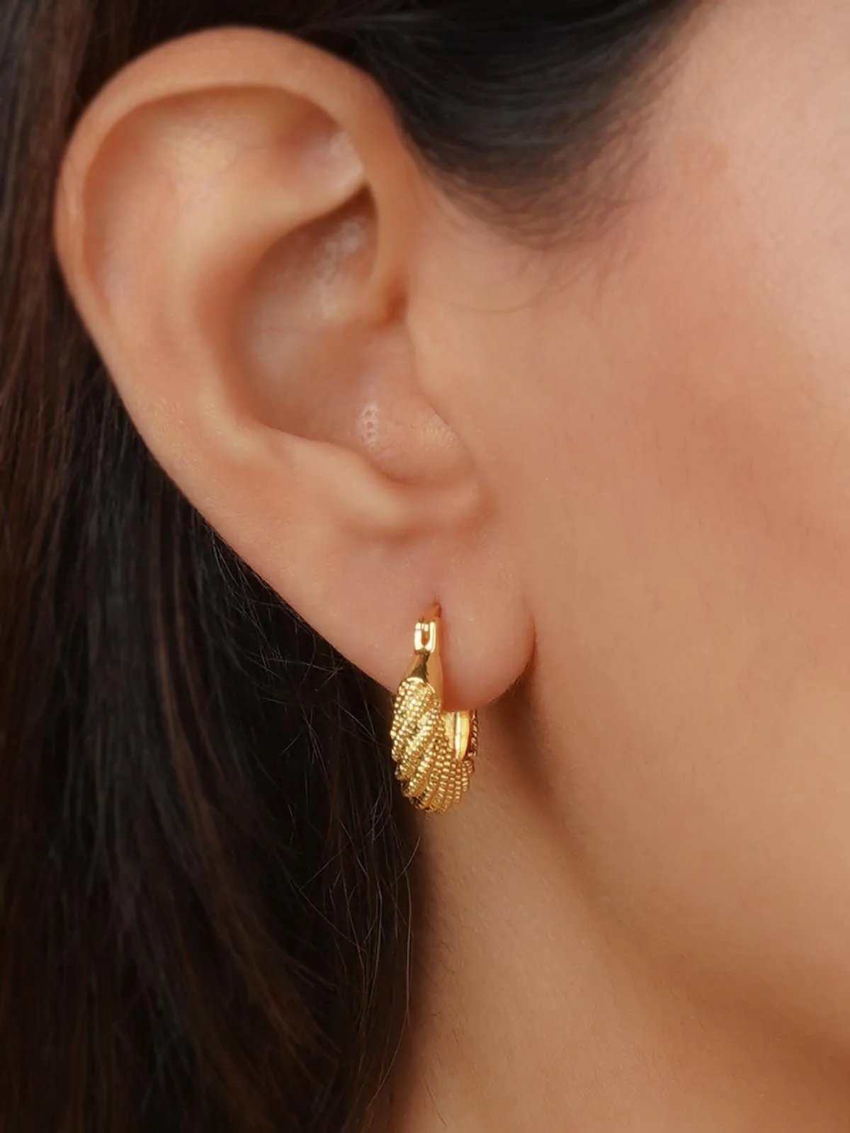 Gold Plated Temple Earrings - TMPEAR58