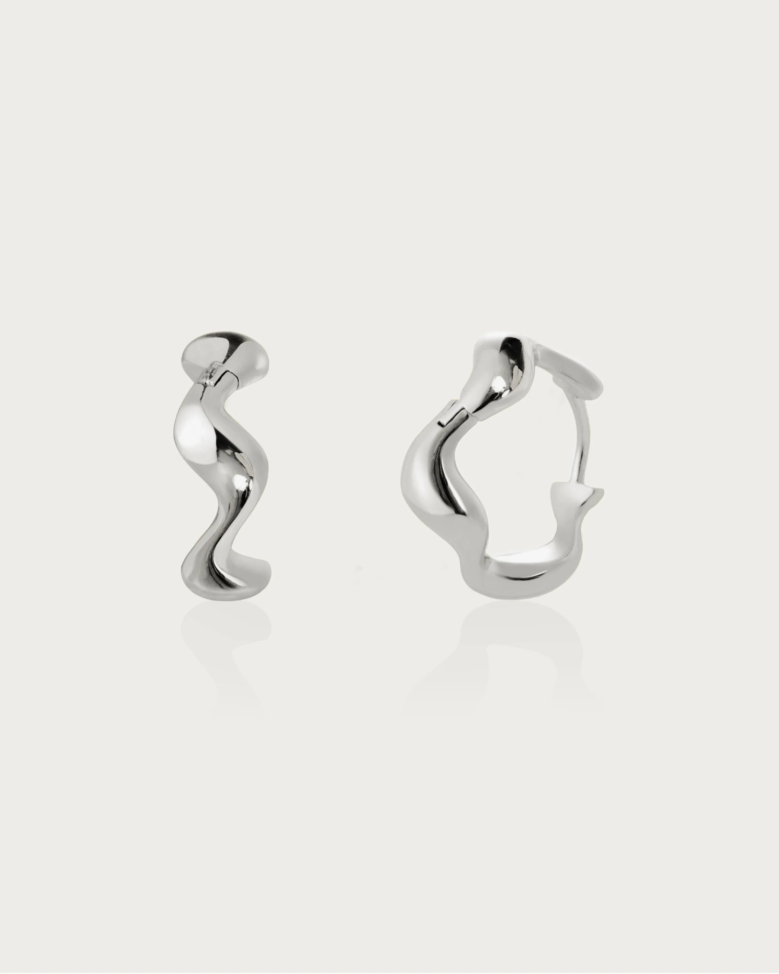 Gold Wave Hoop Earrings