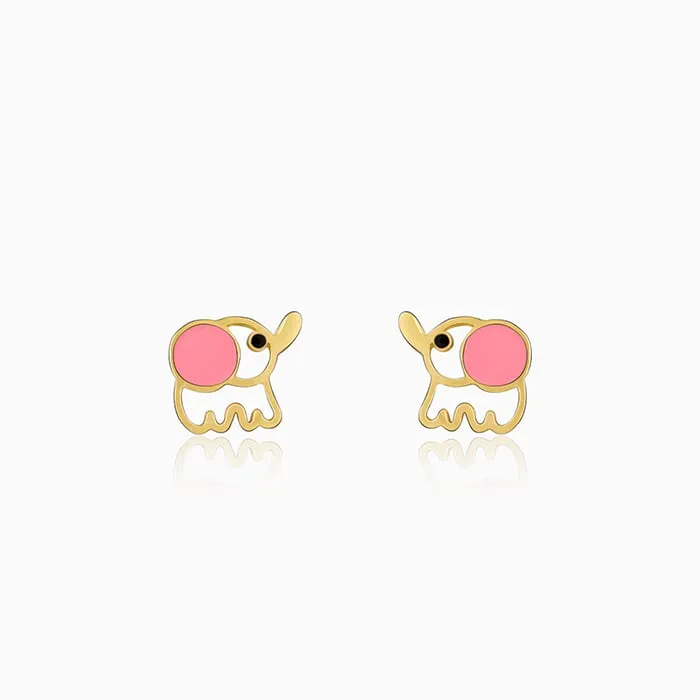 Golden Baby Elephant Kids Earrings (4-12 yrs)
