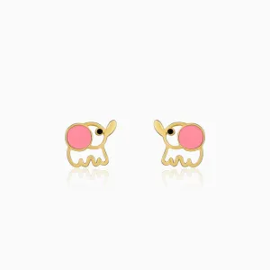 Golden Baby Elephant Kids Earrings (4-12 yrs)