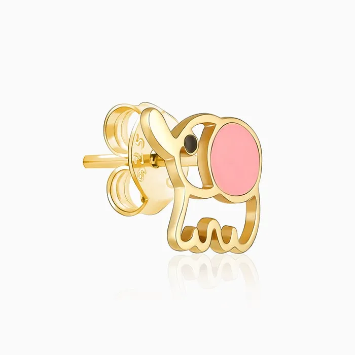 Golden Baby Elephant Kids Earrings (4-12 yrs)