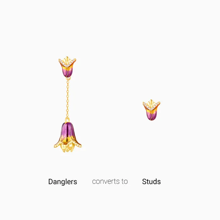 Golden Bell Mallow Bud Convertible Earrings