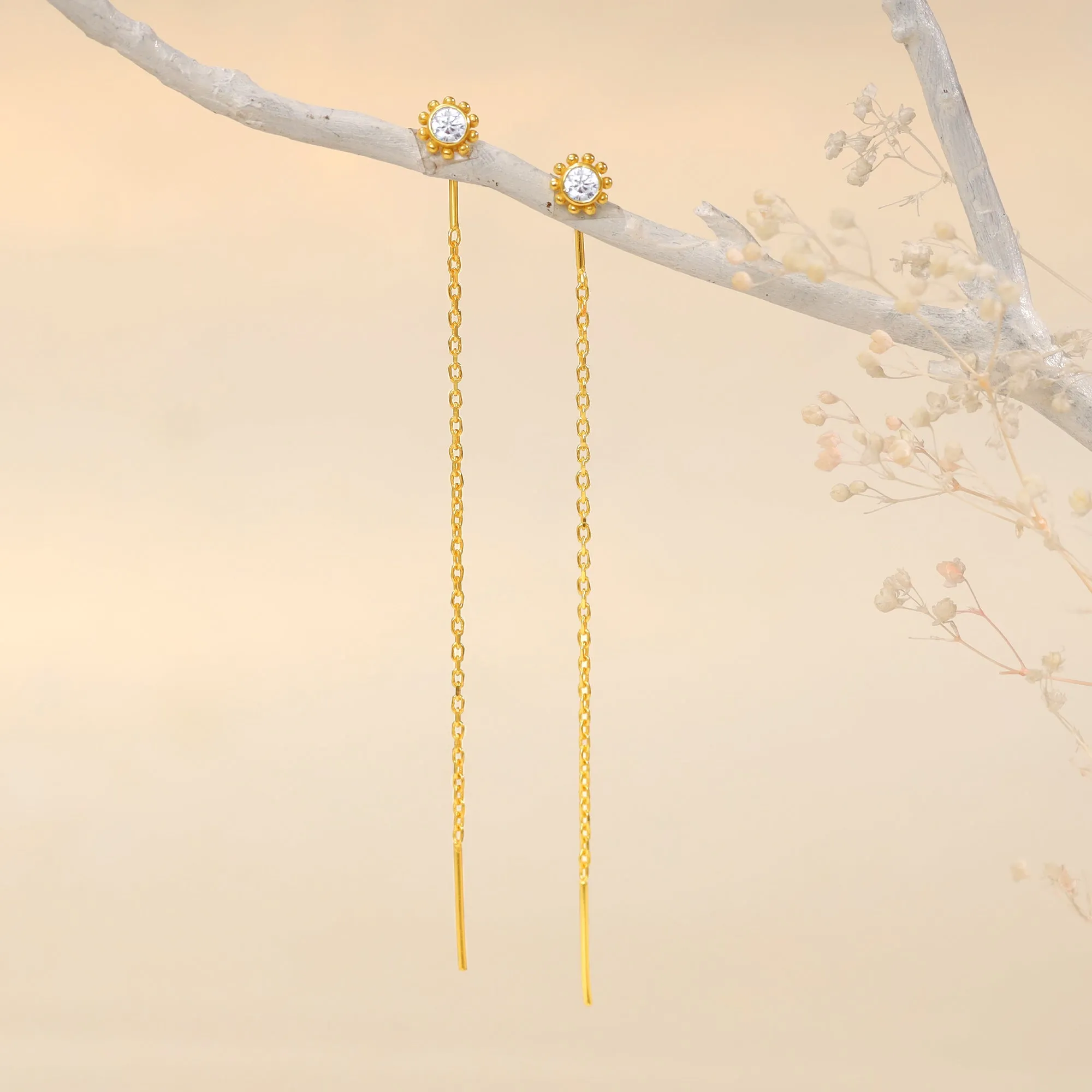 Golden Bling Sui Dhaga Earrings