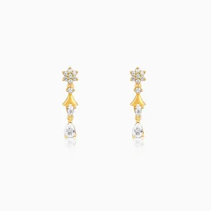 Golden Glinting Joy Zircon Earrings