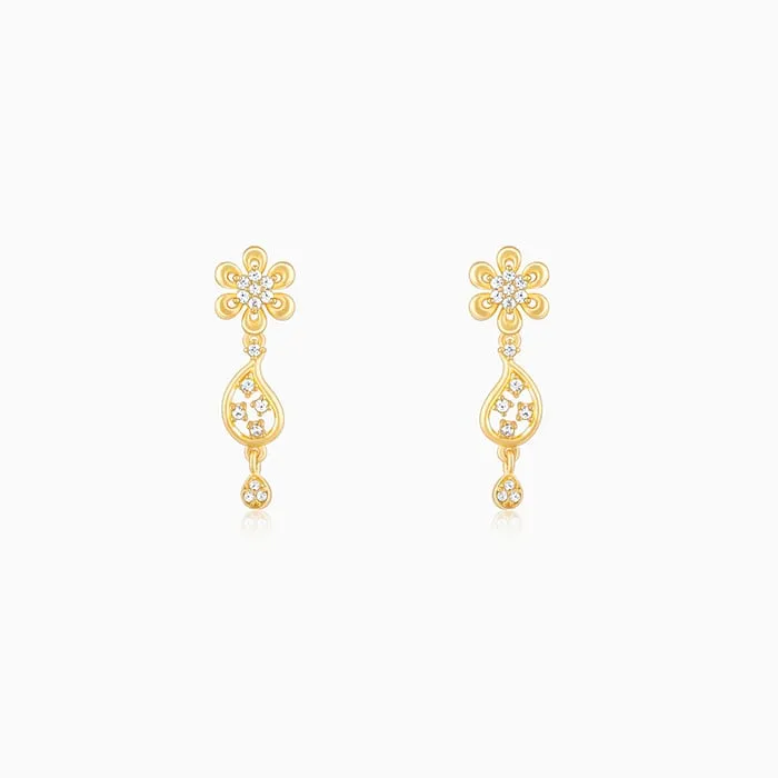 Golden Glorious Flower Earrings