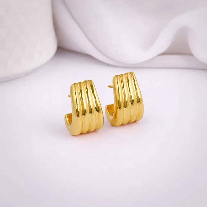Golden Maven J Stud Earrings