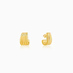 Golden Maven J Stud Earrings