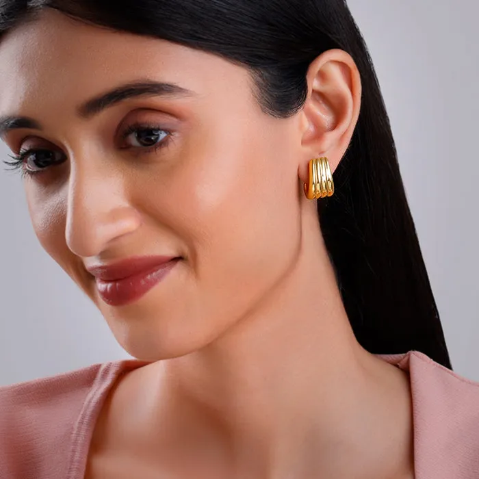 Golden Maven J Stud Earrings