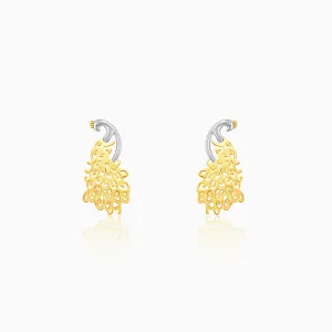 Golden Peacock Earrings