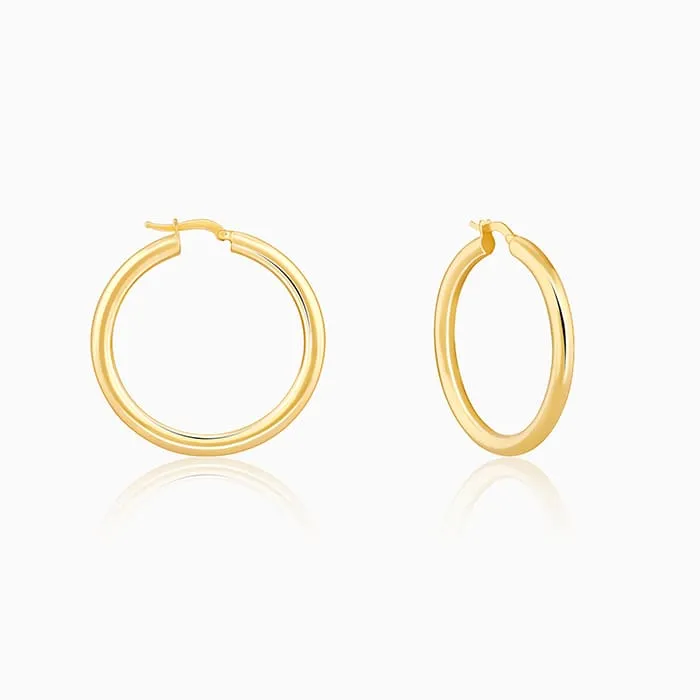 Golden Round Hoop Earrings