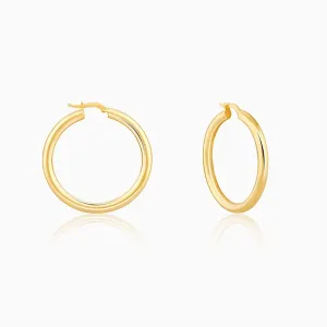 Golden Round Hoop Earrings